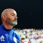 Steve Clarke looks on prior to the match between Scotland and Cyprus.