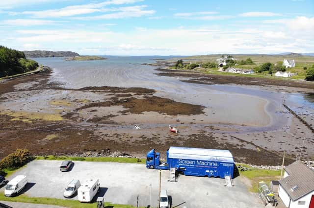 The Screen Machine mobile cinema service, seen here at Bunessan, on the Isle of Mull, has operated across Scotland since 1998.
Picture: Iain MacColl
