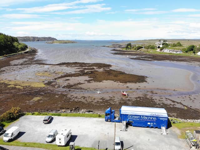 The Screen Machine mobile cinema service, seen here at Bunessan, on the Isle of Mull, has operated across Scotland since 1998. 
Picture: Iain MacColl