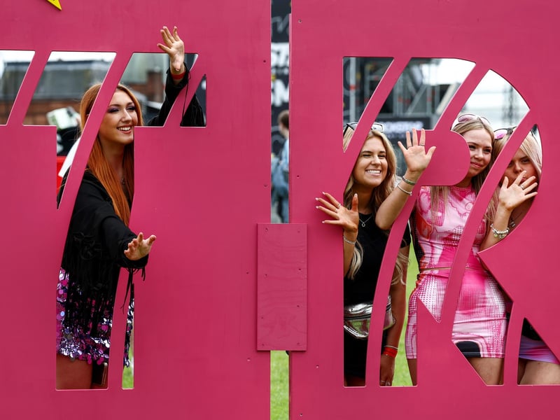 Festival goers arrive at TRNSMT Festival 2024 at Glasgow Green