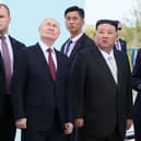 Russia's Vladimir Putin and North Korea's Kim Jong Un visited the Vostochny Cosmodrome in Russia's Amur region yesterday (Picture: Mikhail Metzel/pool/AFP via Getty Images)