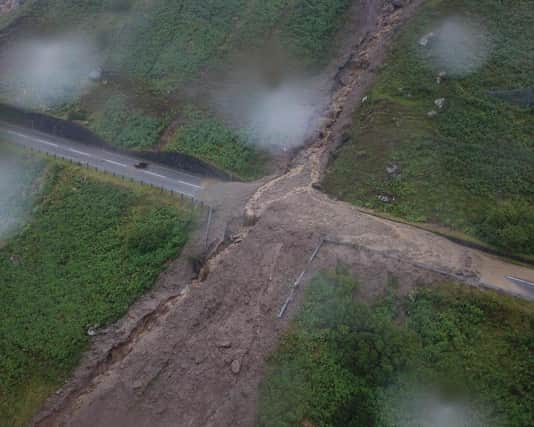 Boulders the size of cars were dislodged in the August 2020 landslide. Picture: BEAR Scotland
