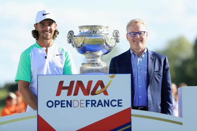 Chief execuite Keith Pelley, right, has watched Tommy Fleetwood flourish on the European Tour and is keen to see lots of others do likewise in the future. Picture: Andrew Redington/Getty Images