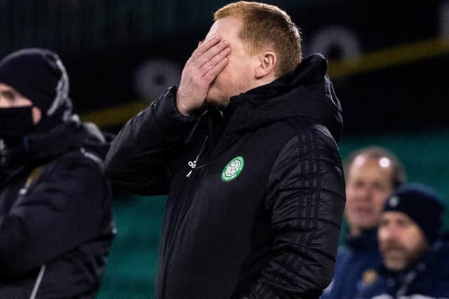Neil Lennon can't look as Celtic come up short yet again with the 1-1 draw against St Johnstone (Photo by Alan Harvey / SNS Group)