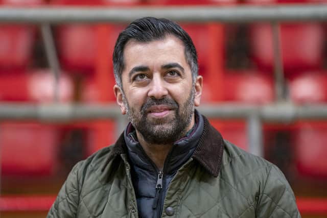 Humza Yousaf during a visit to Dingwall and Highland Mart in Dingwall. Photo: Jane Barlow/PA Wire