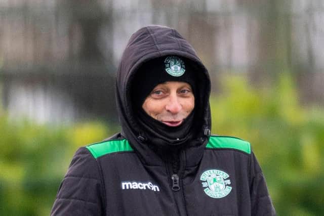Hibs manager Jack Ross in high spirits ahead of his side's Betfred Cup semi-final, at Hampden, on Saturday. Photo by Mark Scates/SNS Group