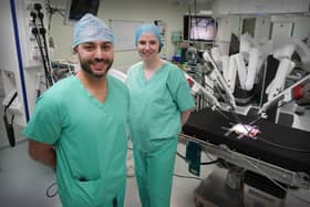 Nami Surgical co-founders Nico Fenu and Rebecca Cleary at Clydebank’s Golden Jubilee Hospital (Picture: Stewart Attwood)