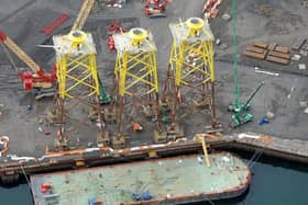 An aerial view of one of BiFab's yards in Fife.