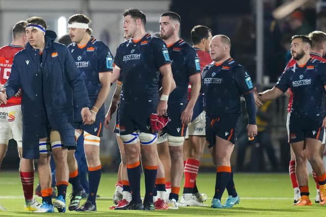 Edinburgh players were left dejected by their defeat to Munster last weekend. (Photo by Simon Wootton / SNS Group)
