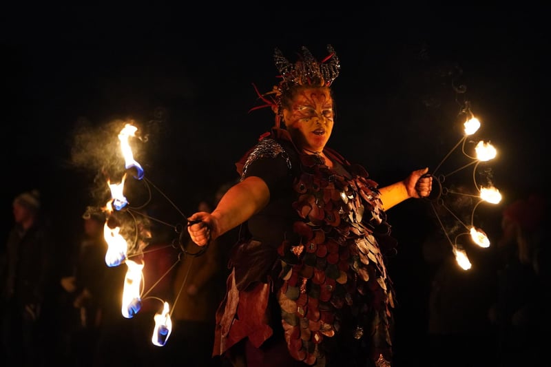 Performers during the Samhuinn Fire Festival in Holyrood Park. Photo: Andrew Milligan/PA Wire