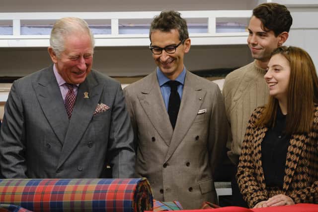 HRH The Prince of Wales, pictured before the Covid crisis, has supported the fashion skills project throughout. Picture: Mike Wilkinson