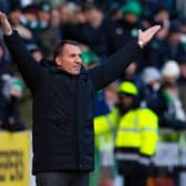 Celtic manager Brendan Rodgers shows the frustrations in the first-hand of their Perth assignment on Sunday that resulted in him verbally flogging his players, explaining his motivation with a flower analogy. (Photo by Craig Williamson / SNS Group)