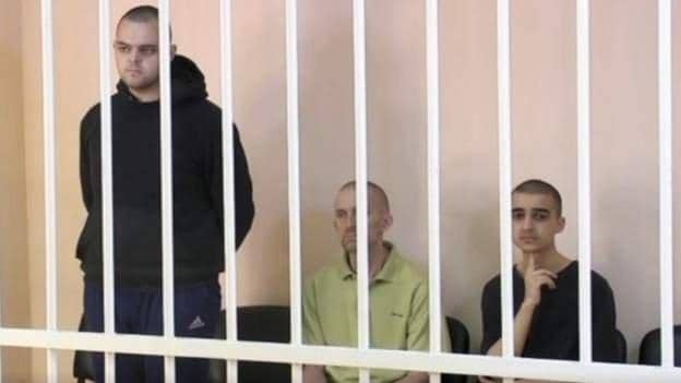 Two Britons, Aiden Aslin and Shaun Pinner are sentenced to death alongside Moroccan national Saaudun Brahim, Russian media reports