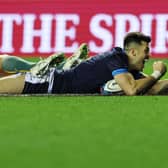 That's the spirit ... Blair Kinghorn celebrates his stunning try.