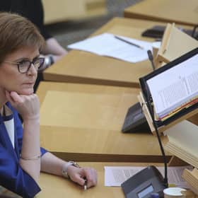 Scotland's First Minister Nicola Sturgeon during First Minster's Questions (FMQ's) in the debating chamber of the Scottish Parliament in Edinburgh.