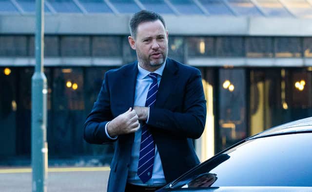 Rangers manager Michael Beale arrives for the club AGM at the Clyde Auditorium. (Photo by Craig Williamson / SNS Group)