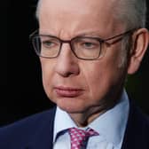 Secretary of State for Levelling Up Michael Gove speaking to the media outside BBC Broadcasting House in London. Picture: Aaron Chown/PA Wire
