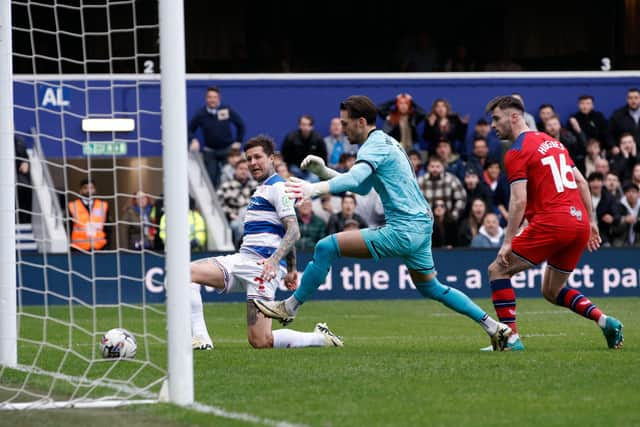 QPR's Lyndon Dykes stabs the ball home as QPR defeated Preston 1-0 at Loftus Road.