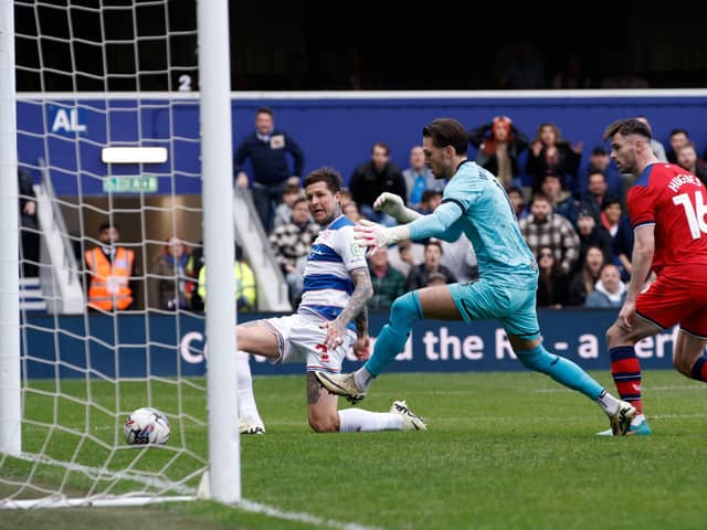 QPR's Lyndon Dykes stabs the ball home as QPR defeated Preston 1-0 at Loftus Road.