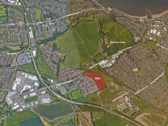The project, on land east of Glennie Road, Newcraighall, highlighted, would see the construction of some 220 mixed-residential units.