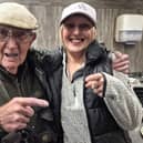 David McDonald, 96, says that the Drumtassie fishery, managed by Leeanne Aitchison, right, is one of the friendliest angling venues he has come across in over 80 years of fishing. Picture Nigel Duncan