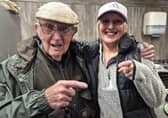 David McDonald, 96, says that the Drumtassie fishery, managed by Leeanne Aitchison, right, is one of the friendliest angling venues he has come across in over 80 years of fishing. Picture Nigel Duncan