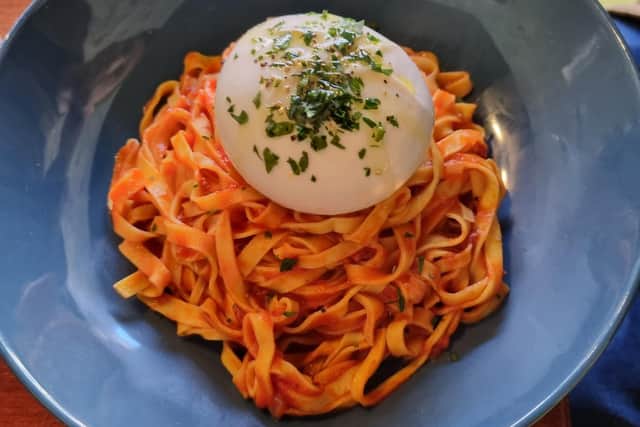 tagliolini nduja e burrata