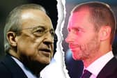Real Madrid president Florentino Perez and Uefa president Aleksander Čeferin (Graphic: Mark Hall / JPI Media)