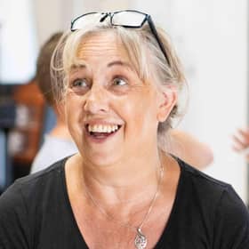 Irene Macdougall in rehearsals for The Steamie PIC: Dundee Rep