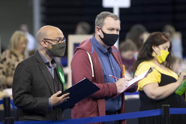 Patrick Harvie watches the votes being counted in Glasgow. Picture: Jane Barlow/PA Wire
