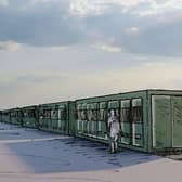 An image of how a battery energy storage park might look.