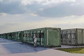 An image of how a battery energy storage park might look.