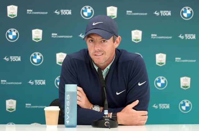Rory McIlroy during a press conference ahead of the BMW PGA Championship at Wentworth. Picture: Warren Little/Getty Images.