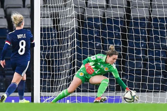 Lee Alexander made a big second-half save to keep Scotland in it.