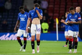 Rangers players at full time after the Champions League defeat to Dynamo Kyiv at Hampden Park. (Photo by Alan Harvey / SNS Group)