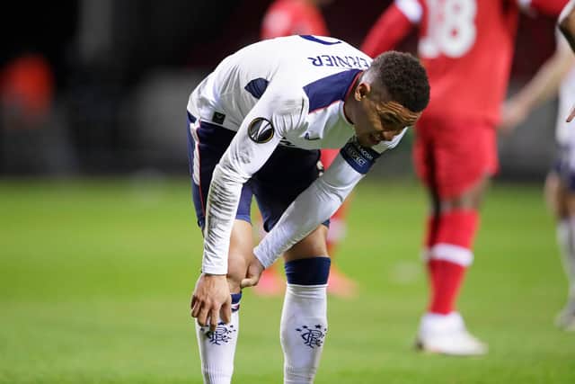 James Tavernier sustained the injury in the 4-3 win against Antwerp in Belgium