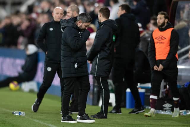 Johnson's mood darkened after a Hibs' 3-0 defeat by rivals Hearts on Monday.