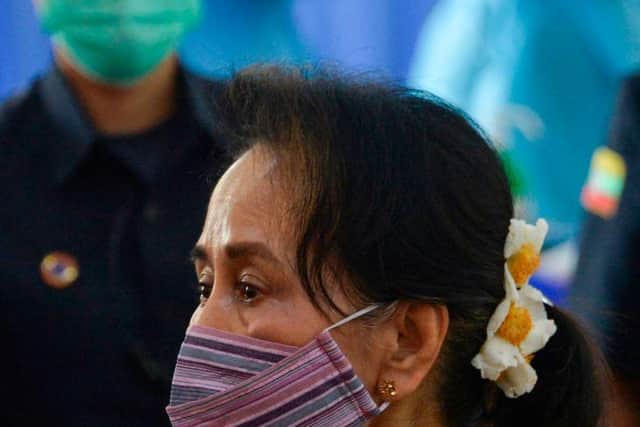 Aung San Suu Kyi pictured before the military coup of February 2021.