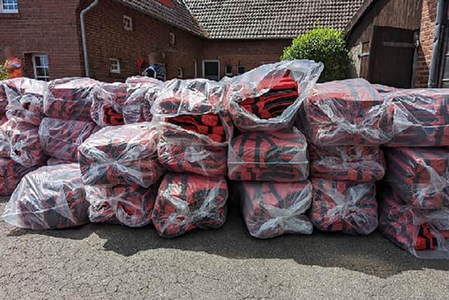 Hundreds of lifejackets were seized in Osnabruck, Germany, as part of Operation Punjum