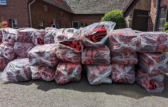 Hundreds of lifejackets were seized in Osnabruck, Germany, as part of Operation Punjum