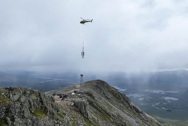 Constructing the phone mast in such a lofty and remote location was no easy task, requiring use of a helicopter. And there were other challenges to overcome, with extreme weather conditions making delivery “exceptionally difficult”