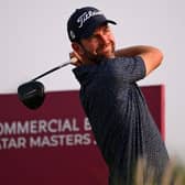 Scott Jamieson tees off on the 16th hole during Day One of the Commercial Bank Qatar Masters at Doha Golf Club. Picture: Ross Kinnaird/Getty Images.