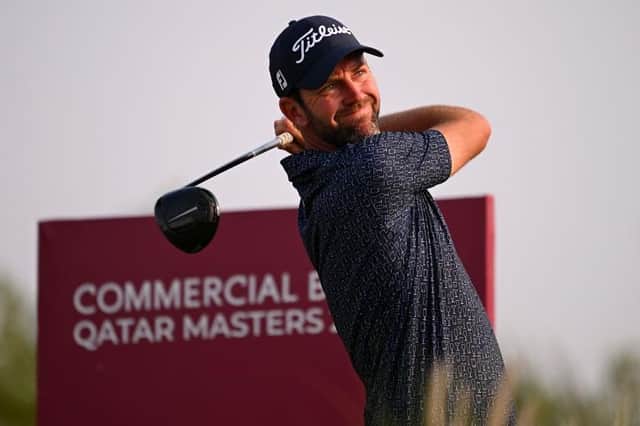 Scott Jamieson tees off on the 16th hole during Day One of the Commercial Bank Qatar Masters at Doha Golf Club. Picture: Ross Kinnaird/Getty Images.