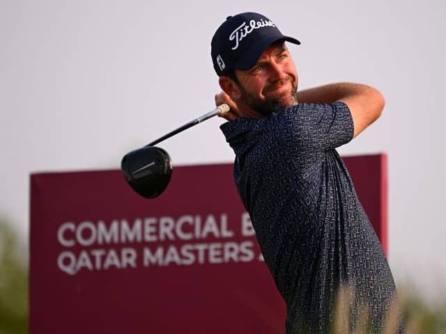 Scott Jamieson tees off on the 16th hole during Day One of the Commercial Bank Qatar Masters at Doha Golf Club. Picture: Ross Kinnaird/Getty Images.