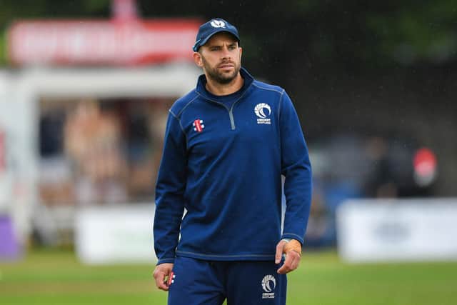 Scotland captain Kyle Coetzer will stand down after the ICC Cricket World Cup League 2 tri-series fixture against the UAE. (Photo by Mark Scates / SNS Group)