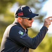 Ewen Ferguson shows his ball to a playing partner during the Rolex Challenge Tour Grand Final supported by the R&A at T-Golf & Country Club in Mallorca. Picture: Octavio Passos/Getty Images.