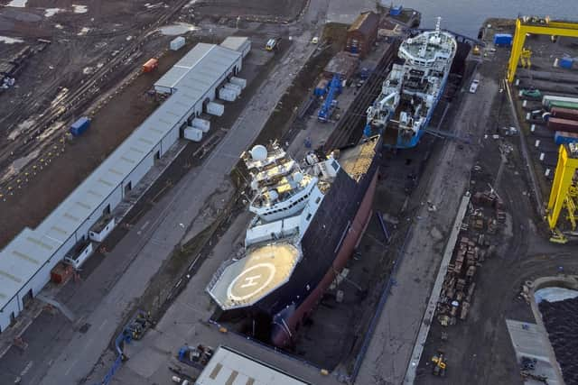 Petrel in Imperial Dock in Leith on Thursday. Picture: Jane Barlow/PA Wire