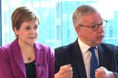 Nicola Sturgeon (left) and Michael Gove (right) both appeared on Marr on Sunday to discuss the indyref2 debate dominating the election fallout