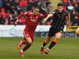 Vicente Besuijen was a constant threat for Aberdeen.  (Photo by Craig Foy / SNS Group)