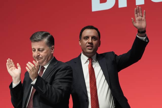 Secretary of State for Scotland Douglas Alexander and Scottish Labour leader Anas Sarwar at the Labour Party Conference (Picture: Stefan Rousseau/PA Wire)